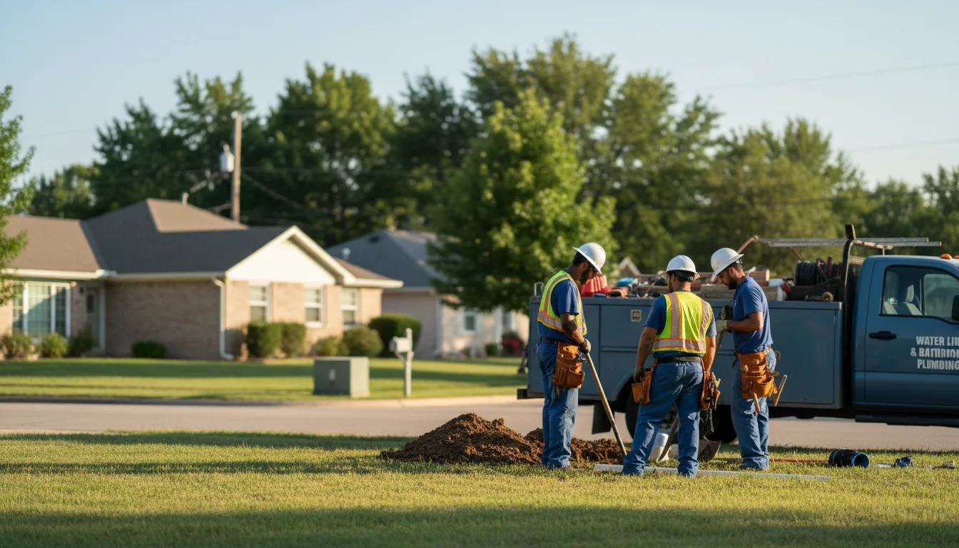 Residential water line and bathroom plumbing service in Crump, TN